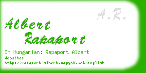 albert rapaport business card